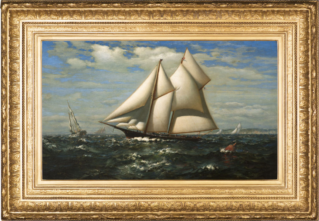 Oil painting of the sailing yacht, the Water Witch by William Tyler.