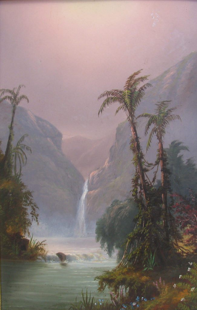 Oil painting of an exotic landscape by Alexander F. Loemans.