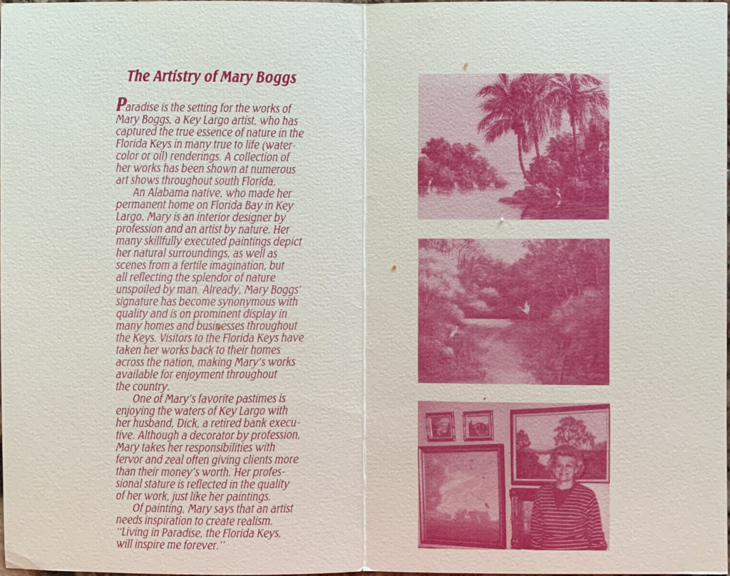 image of an information card attached to back of painting