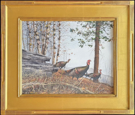 Painting of wild turkeys by David Hagenbaumer